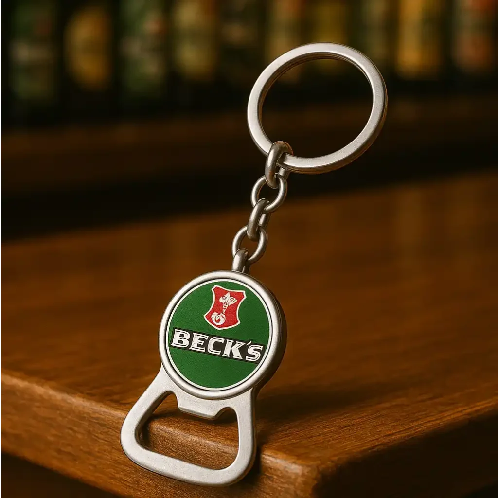 llavero metalico destapador